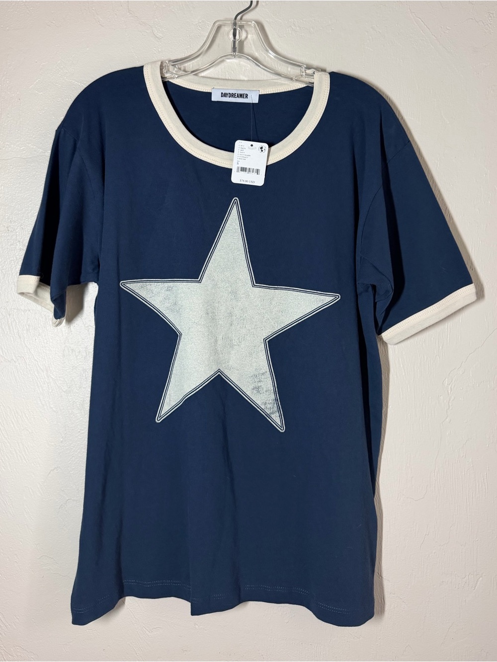 Daydreamer Navy Tee with Cream Star Applique